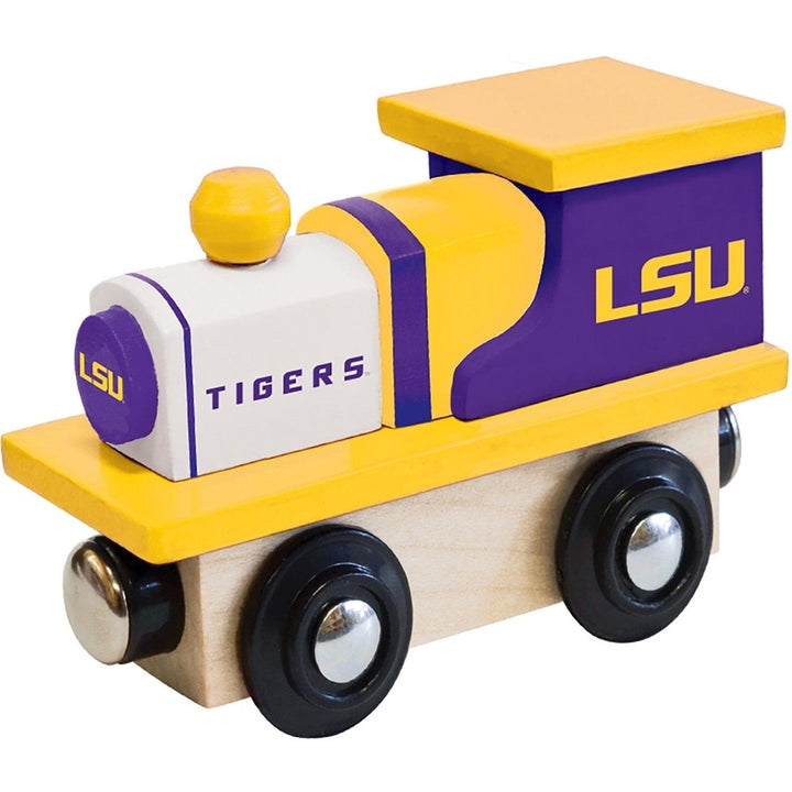 LSU Tigers Wooden Toy Train Engine MasterPieces NCAA Team Train Kids Gift Image 1