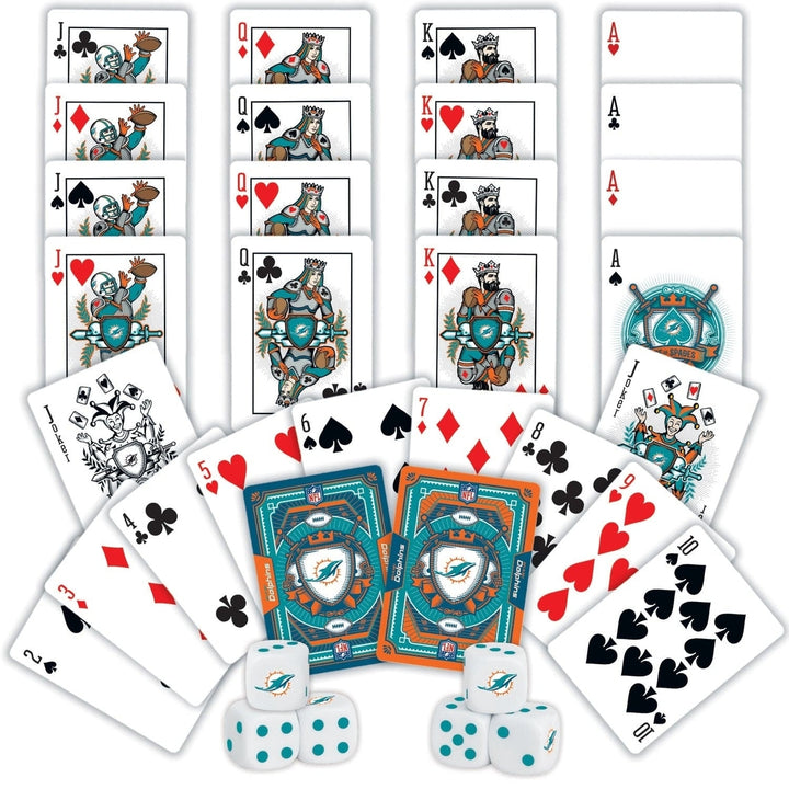 Miami Dolphins Playing Cards and Dice Set NFL Team Logo Custom Designs Image 2