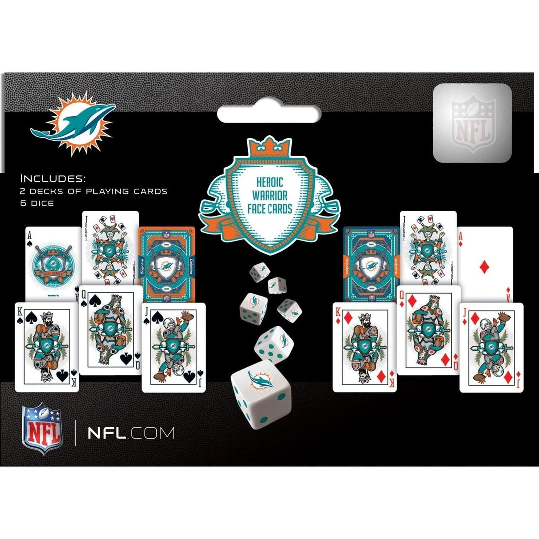 Miami Dolphins Playing Cards and Dice Set NFL Team Logo Custom Designs Image 3