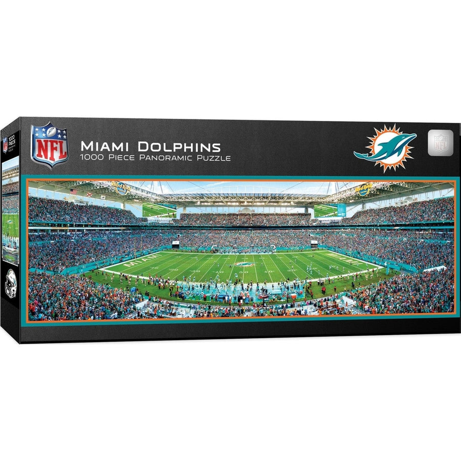 Miami Dolphins 1000 Piece Panoramic Jigsaw Puzzle 13x39 NFL Sports Game Day Image 1