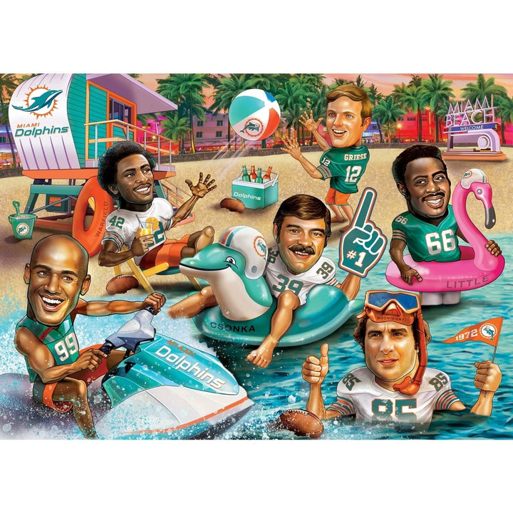 Miami Dolphins 500 Piece Jigsaw Puzzle NFL All Time Greats Recycled Material Image 2