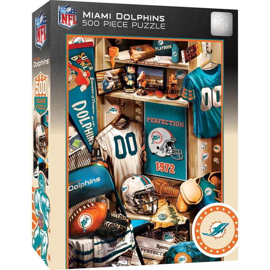 Miami Dolphins - Locker Room 500 Piece Jigsaw Puzzle Image 1