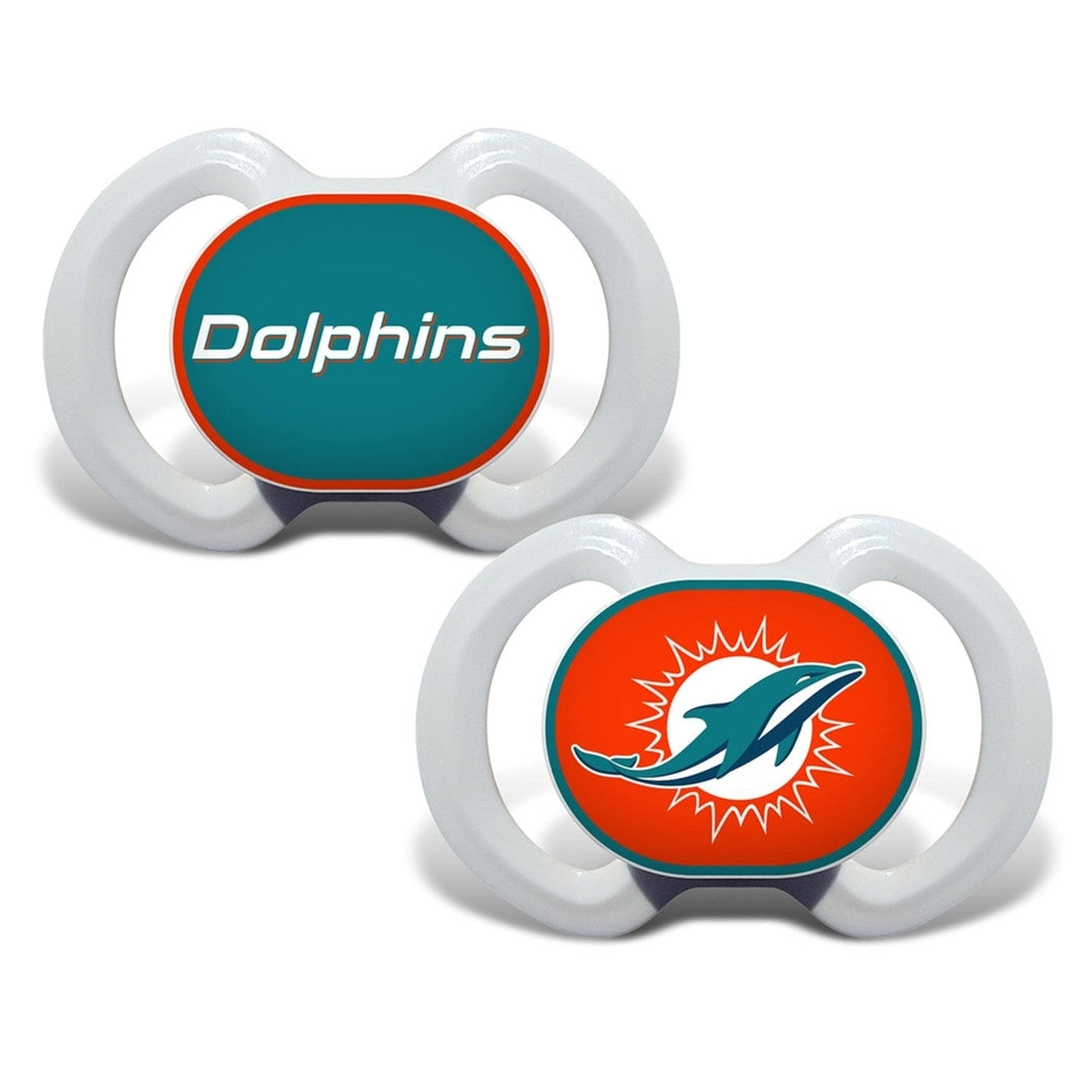 Miami Dolphins Pacifier 2-Pack NFL Silicone BPA-Free Infant Soothe 3M+ Image 1