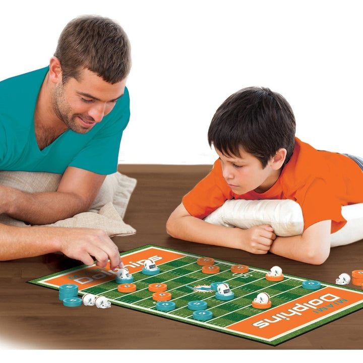 Miami Dolphins Checkers Board Game NFL 24 Pieces 13x21 Game Board with Helmets Image 4