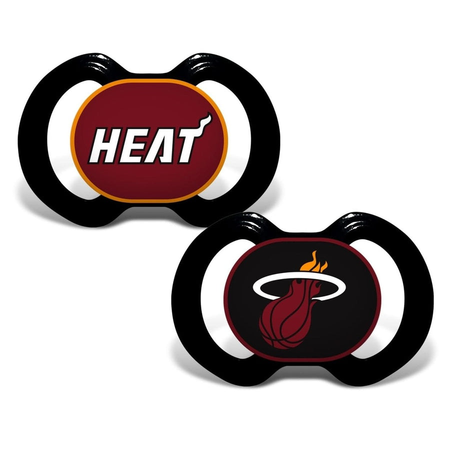 Miami Heat Pacifier 2-Pack BPA-Free Orthodontic Silicone Infant Teething Soothers Image 1