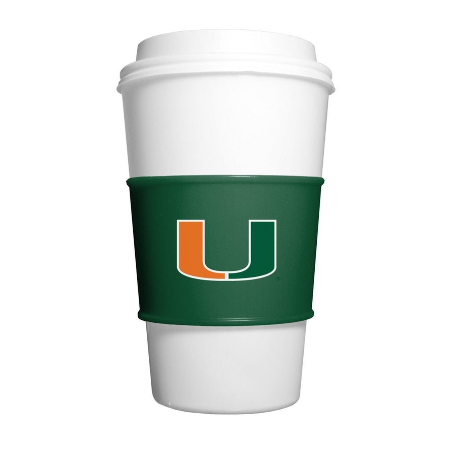 Miami Hurricanes Silicone Cup Sleeves NCAA Team Drink Accessory Durable Grip Image 1