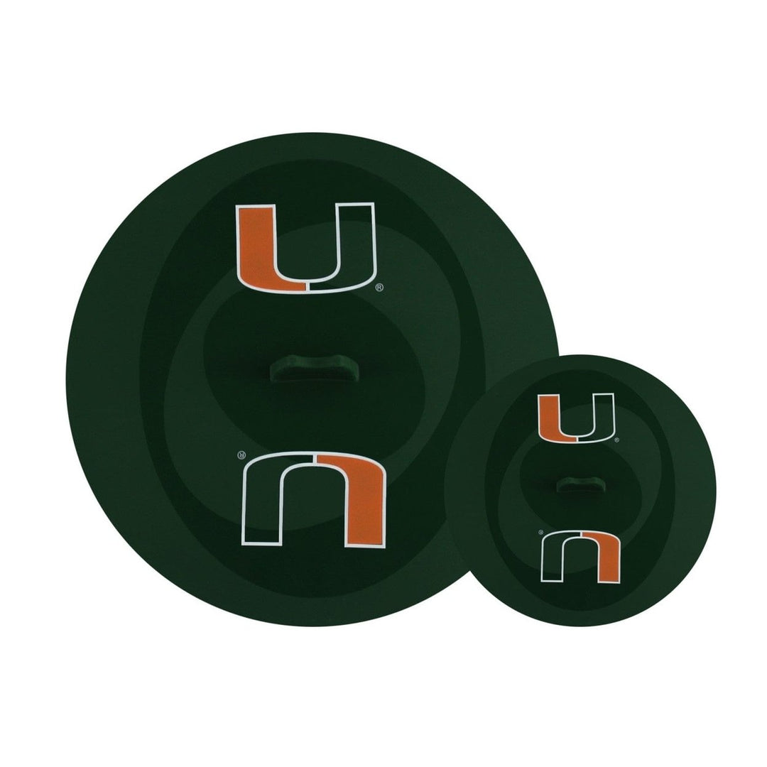 Miami Hurricanes FanPans Silicone Cookware Set Game Day Topperz Dish Lids Image 1