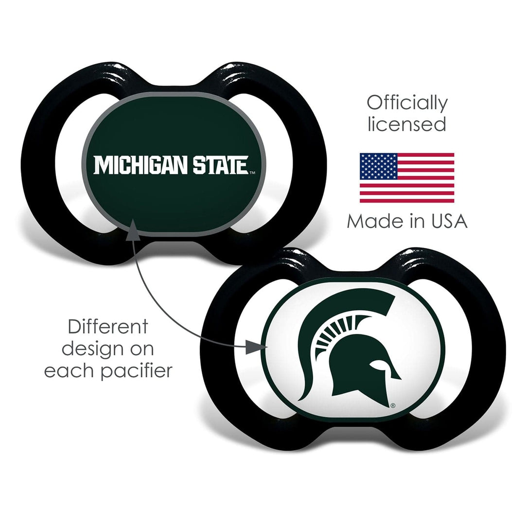 Michigan State Spartans Pacifier 2-Pack BPA-Free Orthodontic Silicone Nipple Image 3