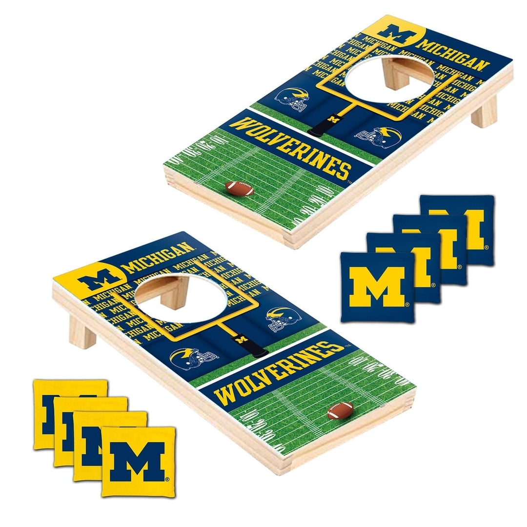 Michigan Wolverines - NCAA Tabletop Cornhole Image 2