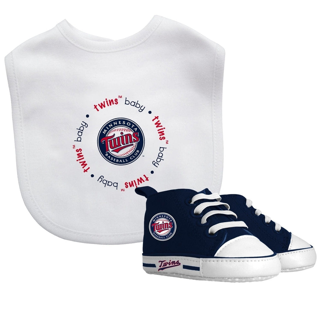 Minnesota Twins Baby Gift Set 2 Piece Bib and Pre-Walkers Cotton Slip-ons Image 1