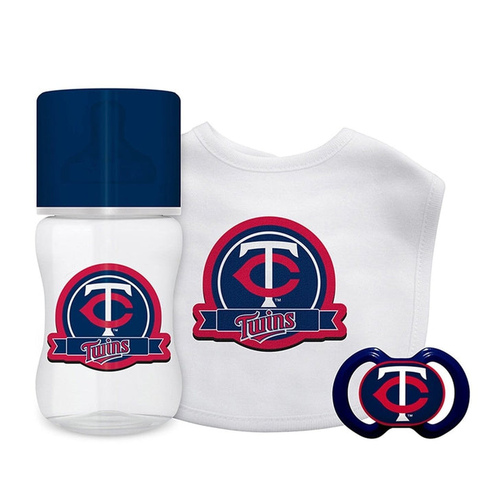 Minnesota Twins Baby Gift Set 3-Piece BPA-Free Bottle Bib Pacifier Unisex Image 1