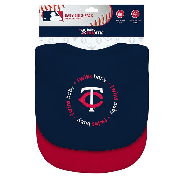 Minnesota Twins Baby Bibs 2-Pack Navy Red Cotton Polyester Team Spirit Image 2