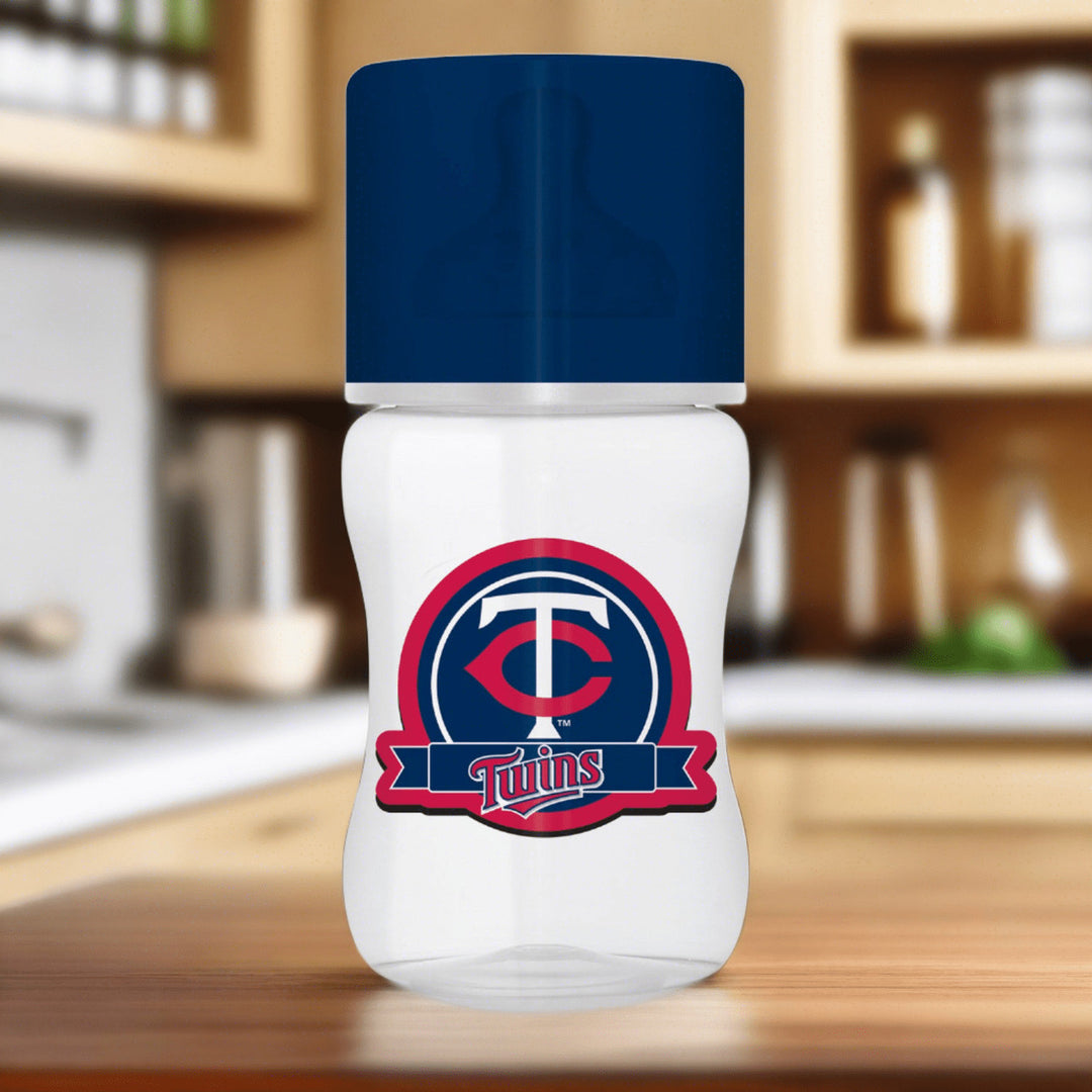 Minnesota Twins Baby Bottle 9oz MLB Infant Bottle BPA-Free Silicone Nipple Image 3