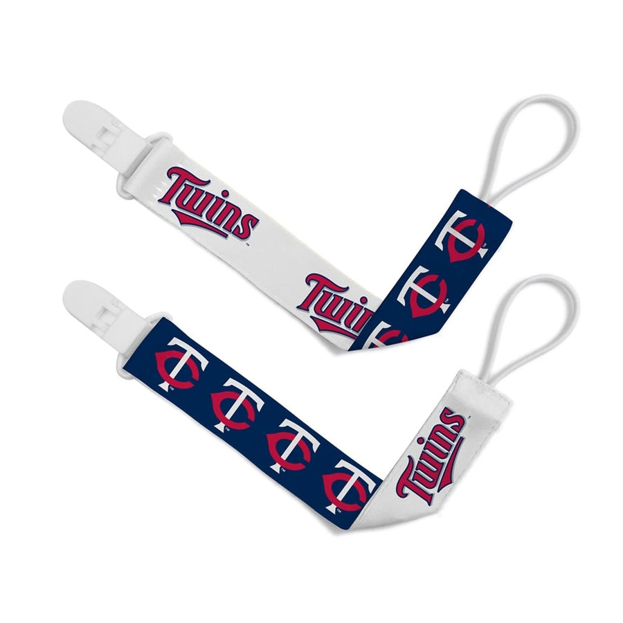 Minnesota Twins Pacifier Clip 2-Pack MLB Logo BabyFanatic High-Grip Clips Image 1