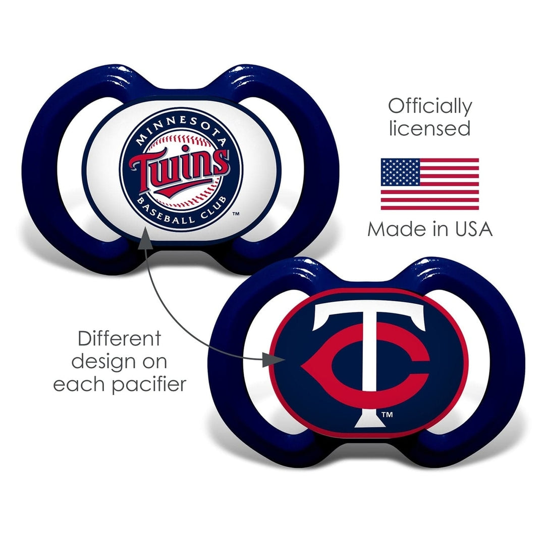 Minnesota Twins Pacifier 2-Pack MLB Baby Pacifiers BPA-Free Silicone Nipple Image 4