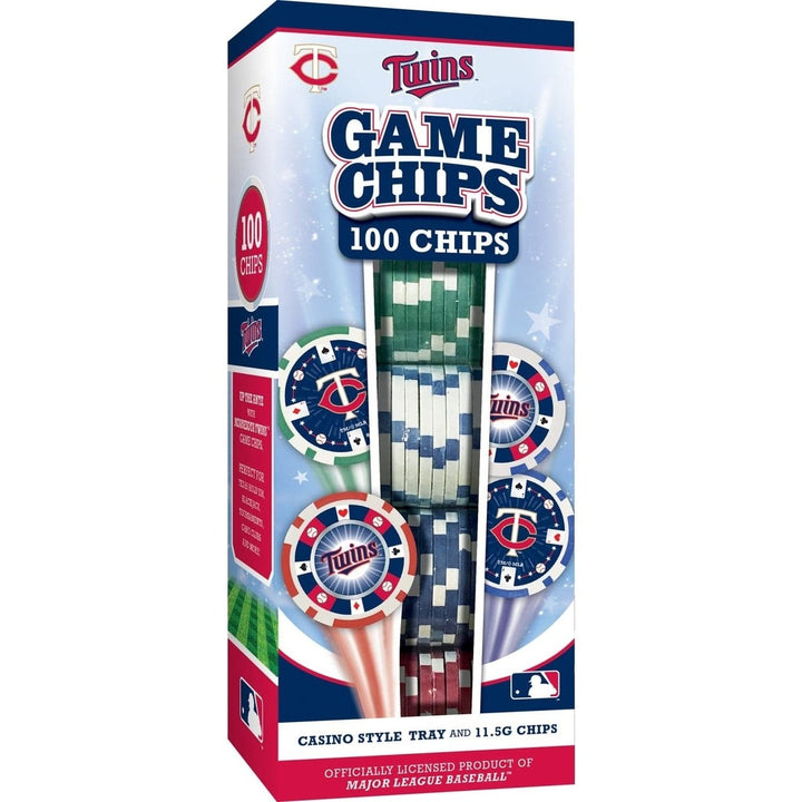 Minnesota Twins 100 Piece Poker Chips Casino Style Team Card Game Set Image 1