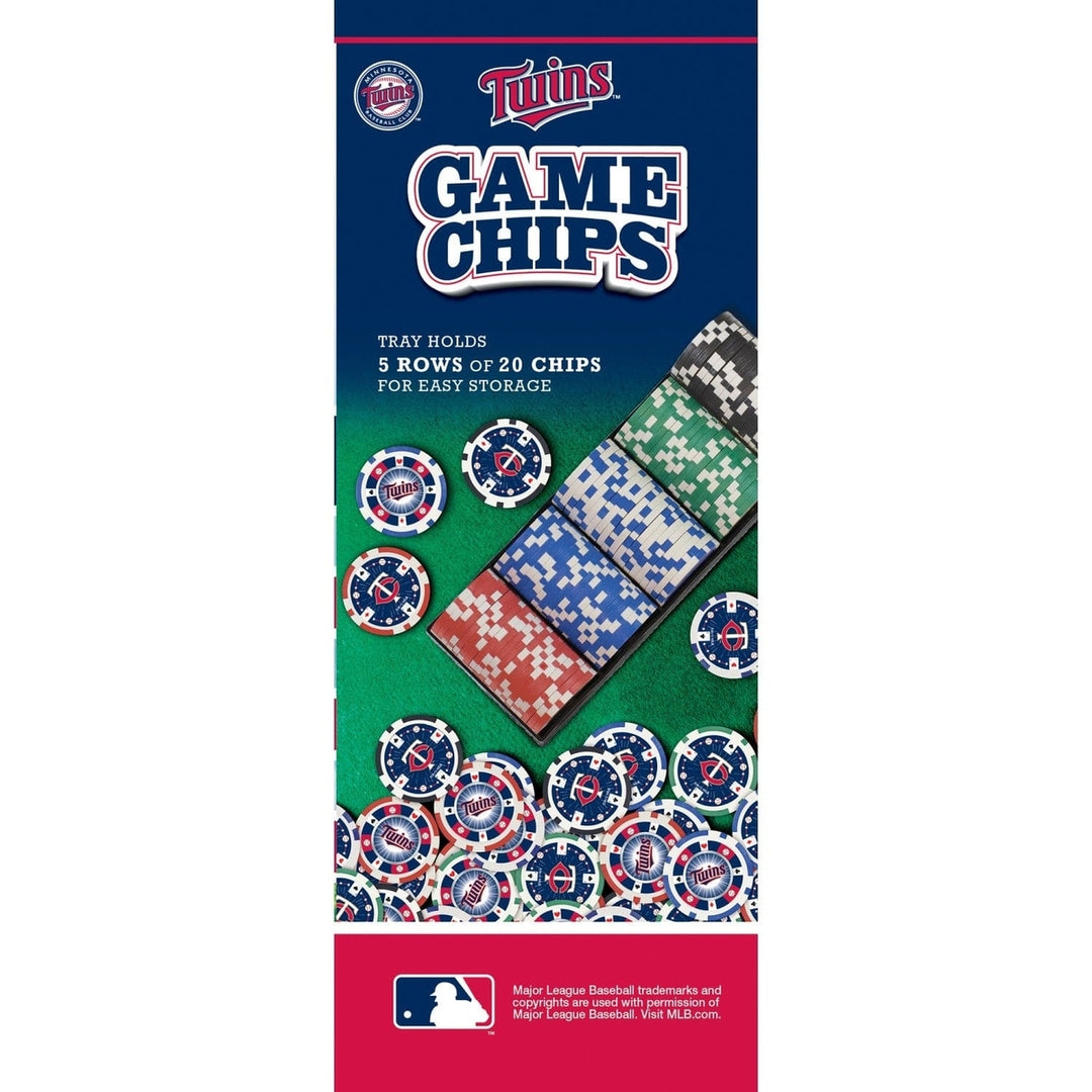 Minnesota Twins 100 Piece Poker Chips Casino Style Team Card Game Set Image 2