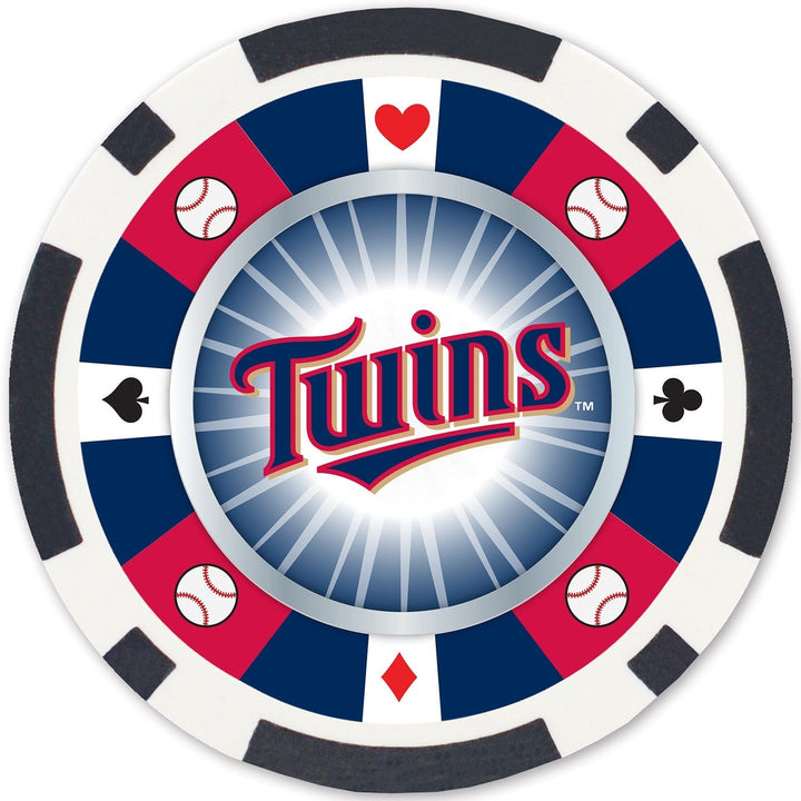 Minnesota Twins 100 Piece Poker Chips Casino Style Team Card Game Set Image 3