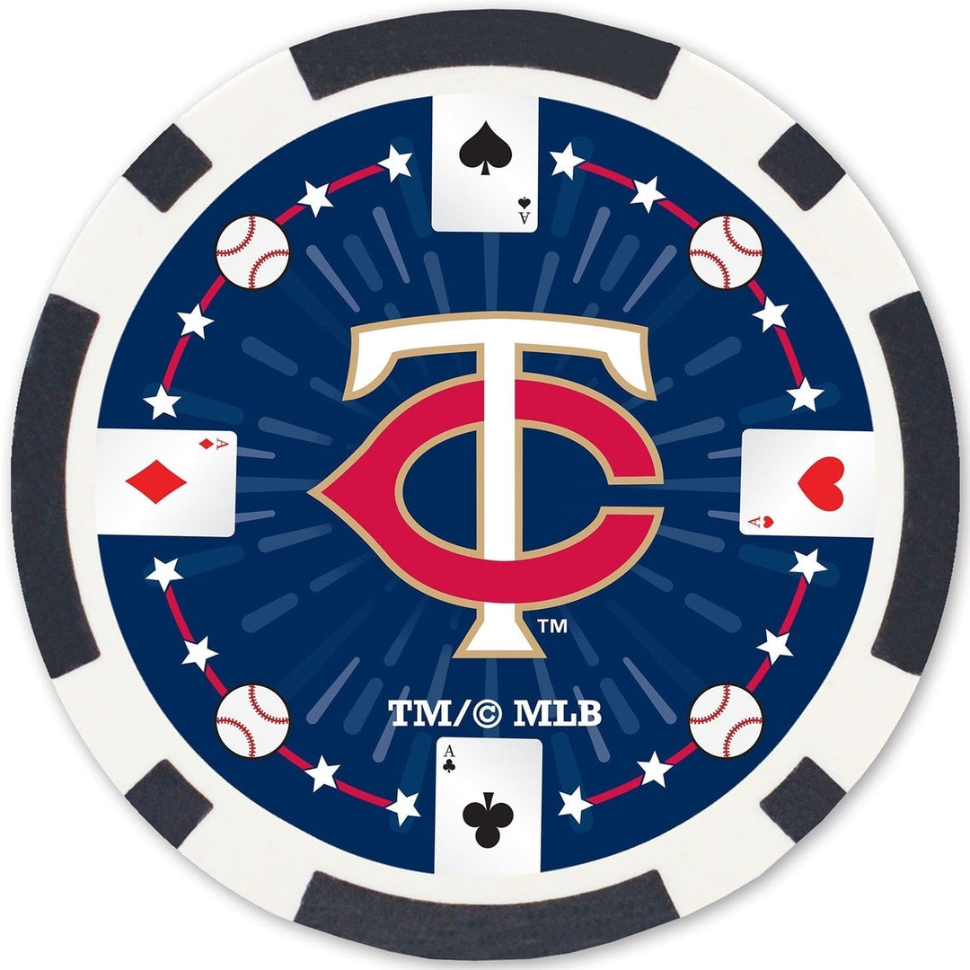 Minnesota Twins 100 Piece Poker Chips Casino Style Team Card Game Set Image 4