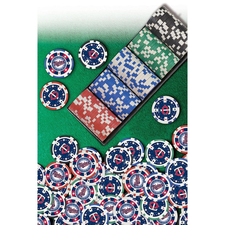 Minnesota Twins 100 Piece Poker Chips Casino Style Team Card Game Set Image 4