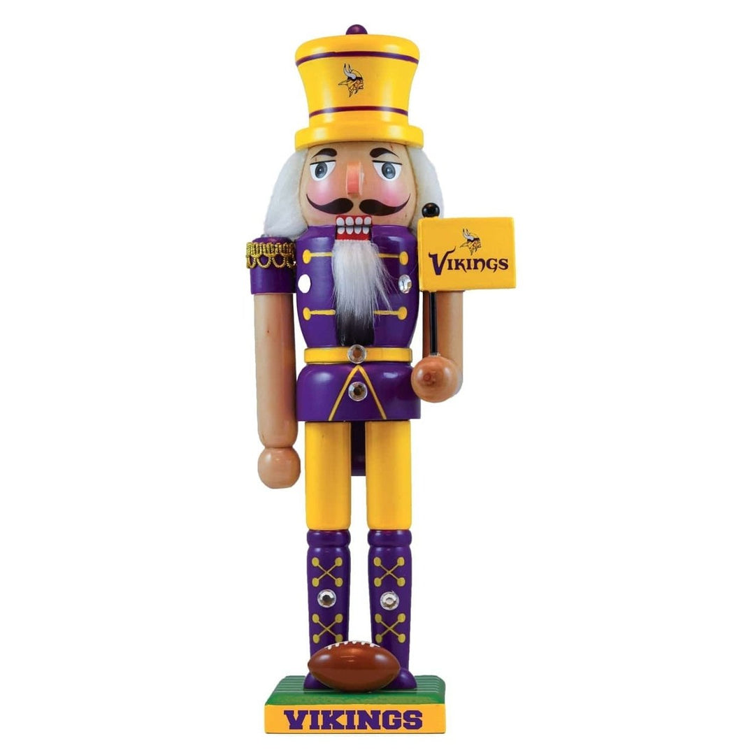 "Minnesota Vikings Nutcracker Collectible Wood Handcrafted NFL Team Decor" Image 1