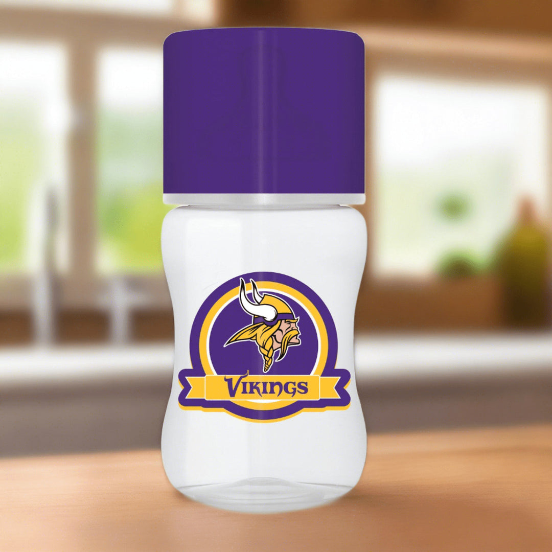 Minnesota Vikings 9oz Baby Bottle BPA-free Silicone Nipple NFL Infant Bottle Image 3