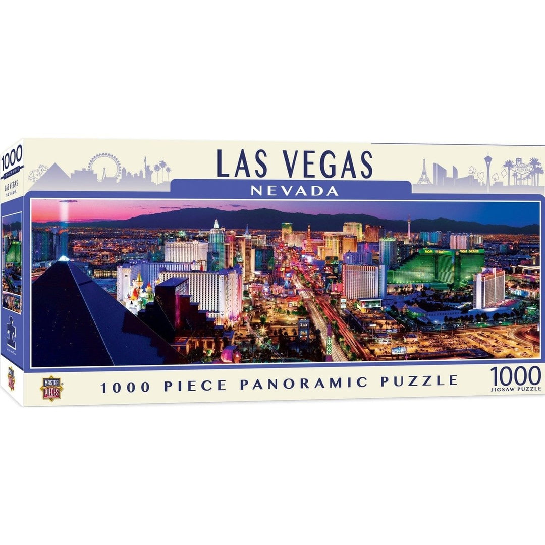 American Vista Las Vegas 1000 Piece Panoramic Jigsaw Puzzle Skyline View Image 1