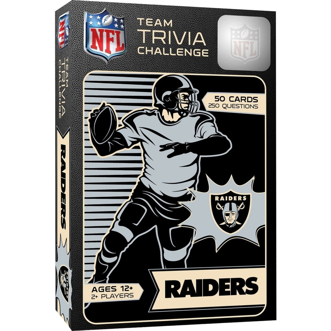 Las Vegas Raiders Trivia Challenge Game 50 Cards 250 Questions Ages 12 and Up Image 1