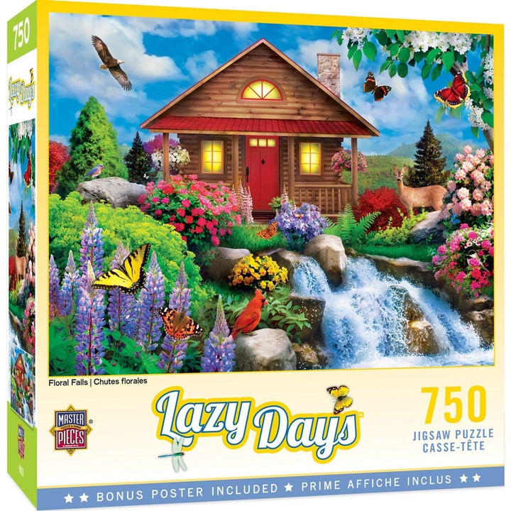 MasterPieces 750 Piece Jigsaw Puzzle Lazy Days Floral Falls 18x24 Recycled Board Image 1