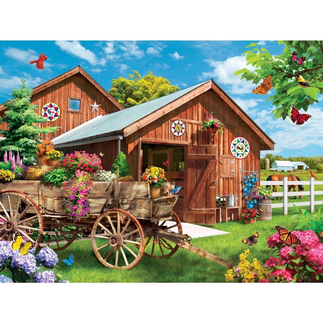 MasterPieces Lazy Days 750 Piece Jigsaw Puzzle Flower Farm Scenic 18x24 inches Image 2