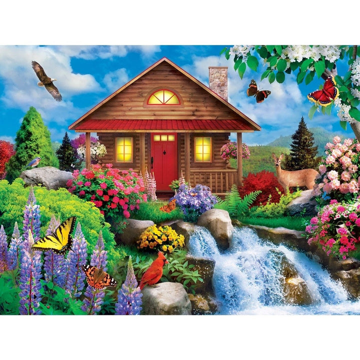 MasterPieces 750 Piece Jigsaw Puzzle Lazy Days Floral Falls 18x24 Recycled Board Image 2