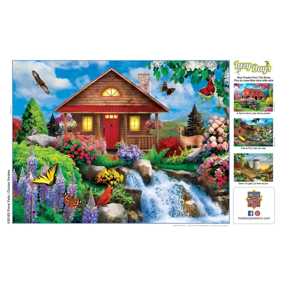 MasterPieces 750 Piece Jigsaw Puzzle Lazy Days Floral Falls 18x24 Recycled Board Image 4