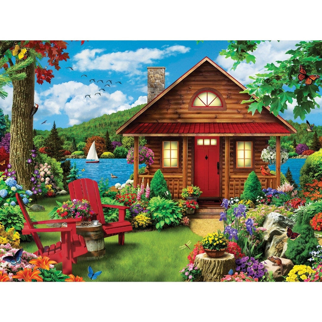 MasterPieces 750 Piece Jigsaw Puzzle Lazy Days Lakeside Cottage 18x24 Inch Image 2