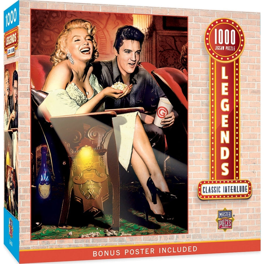 Legends Classic Interlude 1000 Piece Jigsaw Puzzle Elvis Marilyn Vintage Art Image 1