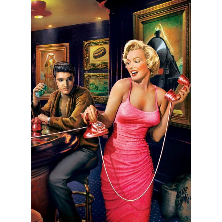 Legends Java Dreams 1000 Piece Jigsaw Puzzle Elvis Marilyn Retro Diner Scene Image 2