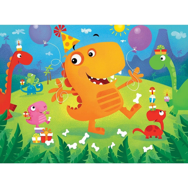 Lil Puzzler Dino Party 24 Piece Jigsaw Puzzle for Kids Age 3 and Up 19x14 Inches Image 2