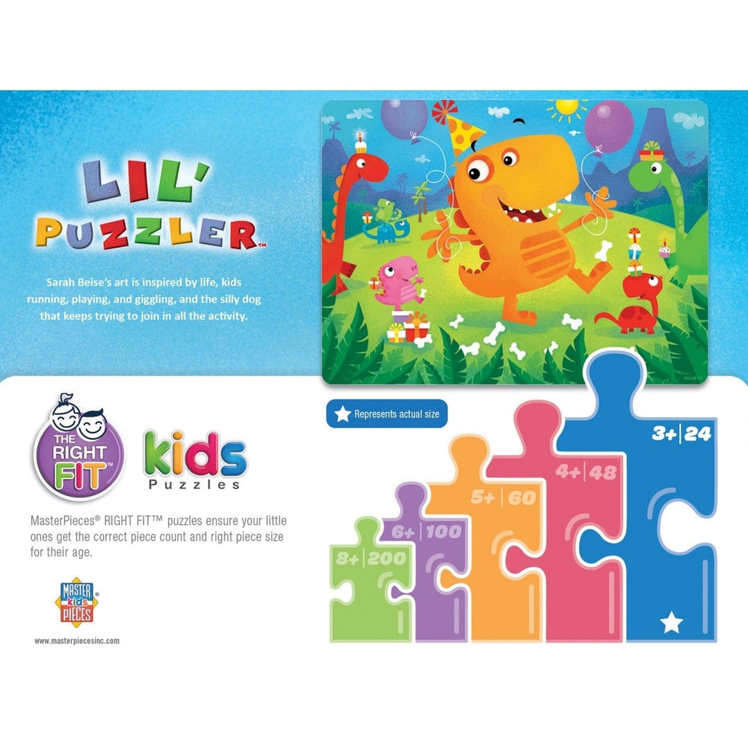 Lil Puzzler Dino Party 24 Piece Jigsaw Puzzle for Kids Age 3 and Up 19x14 Inches Image 3