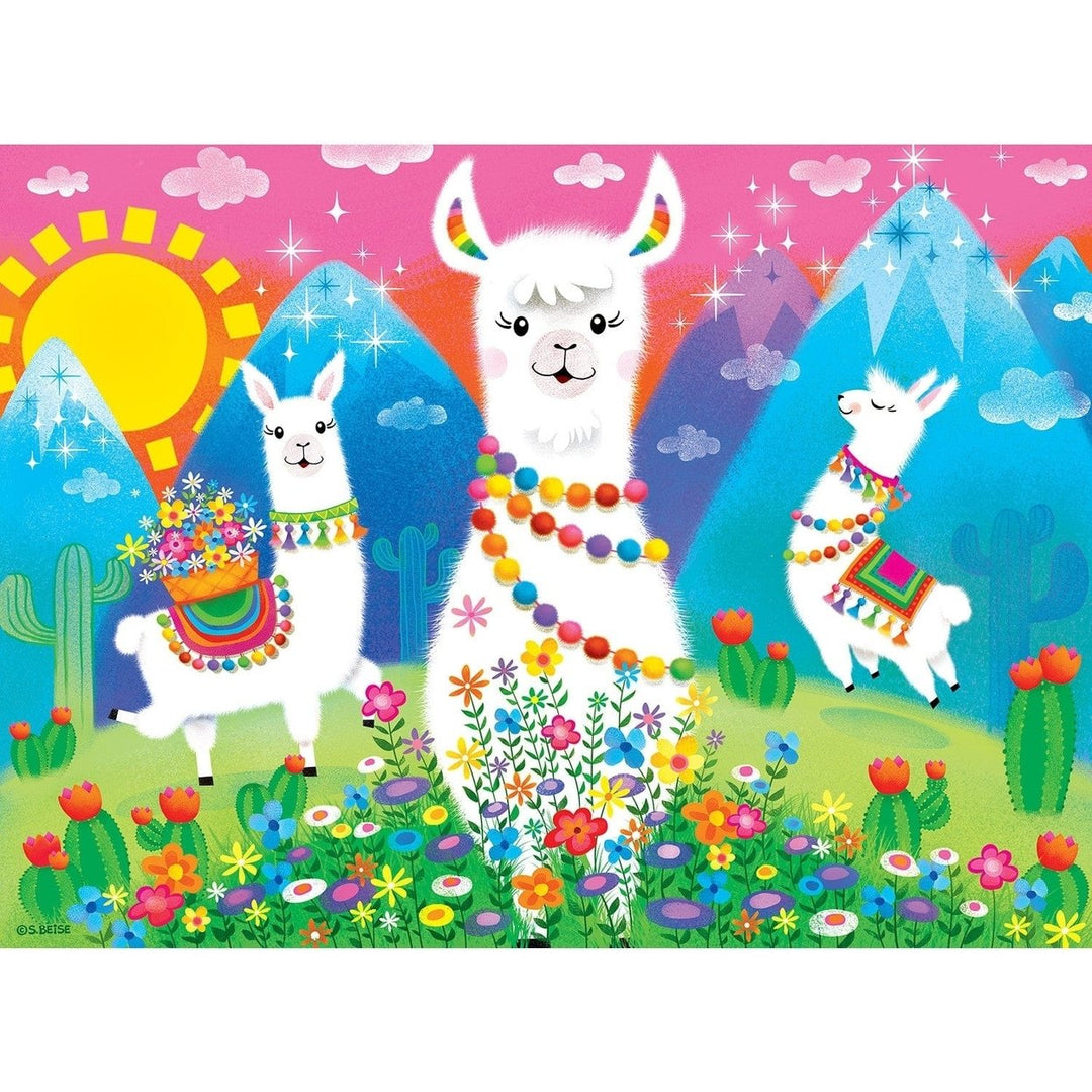 Lil Puzzler Llama Love 24 Piece Jigsaw Puzzle for Kids Ages 3 Colorful Design Image 2