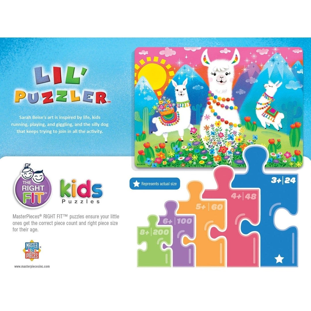 Lil Puzzler Llama Love 24 Piece Jigsaw Puzzle for Kids Ages 3 Colorful Design Image 3