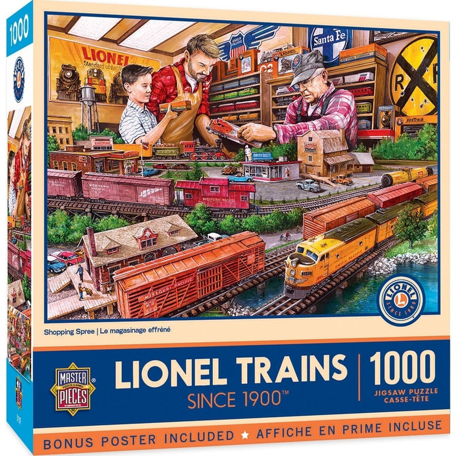 Lionel Trains 1000 Piece Jigsaw Puzzle Holiday Theme Recycled Material 19.25x26.75 Image 1