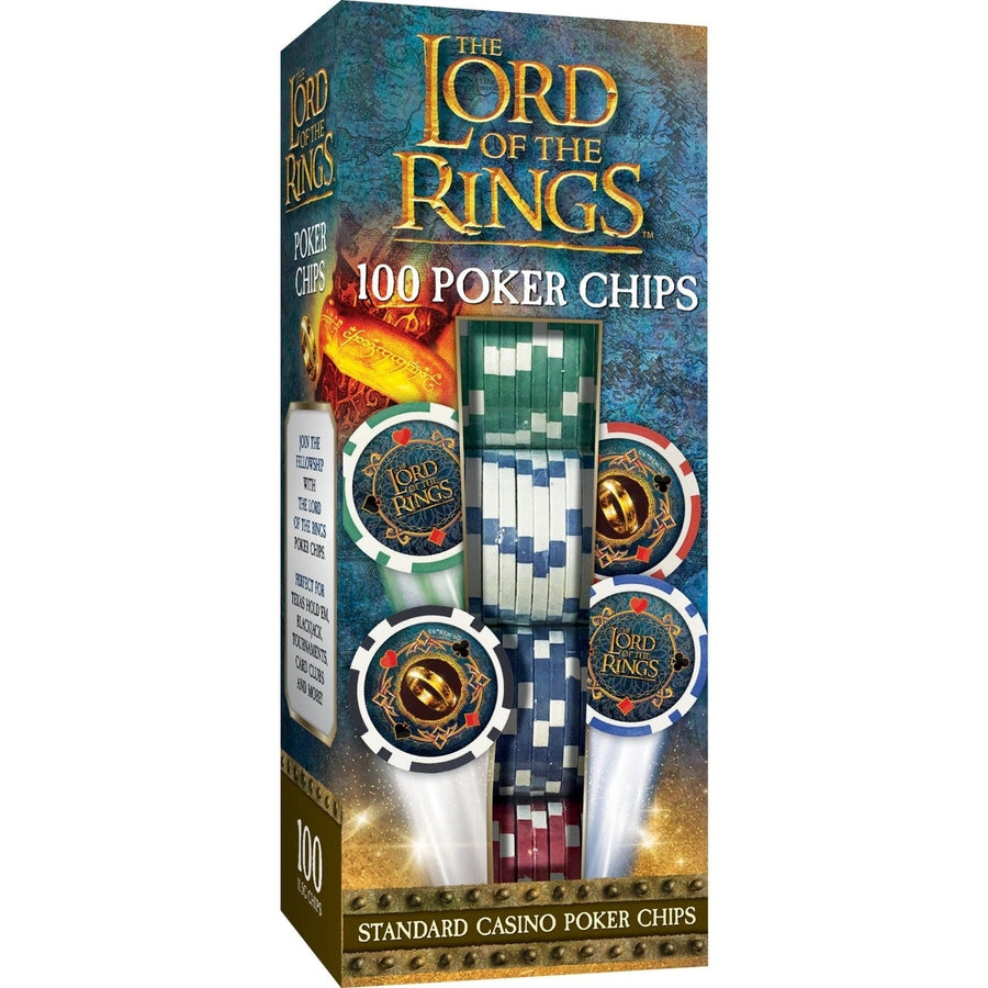 MasterPieces Lord of the Rings 100 Piece Poker Chips Collectible Casino Set Image 1