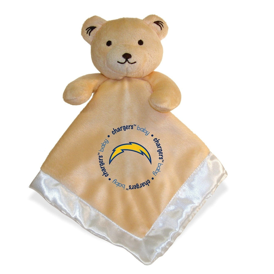 Los Angeles Chargers Security Bear Tan Plush Toy 14in Embroidered Logo Image 1