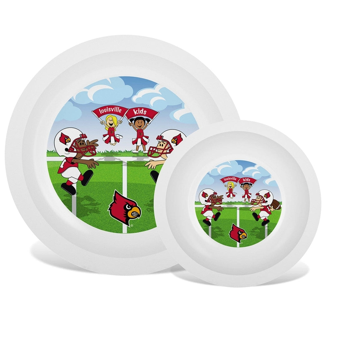 Louisville Cardinals Baby Plate and Bowl Set BPA Free Dishwasher Safe Sports Fan Image 1