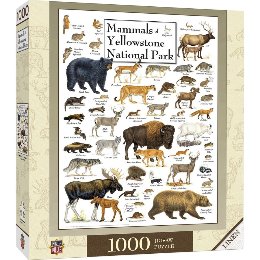 Mammals of Yellowstone National Park 1000 Piece Jigsaw Puzzle Recycled Material Image 1