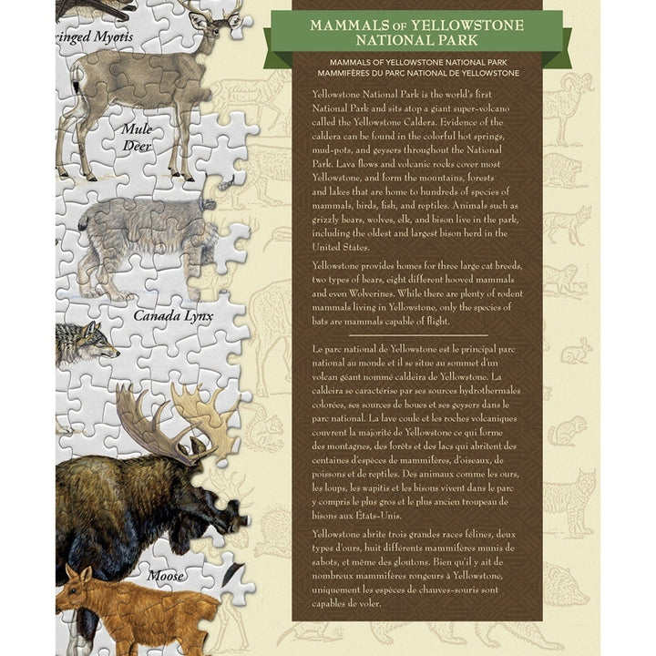 Mammals of Yellowstone National Park 1000 Piece Jigsaw Puzzle Recycled Material Image 3