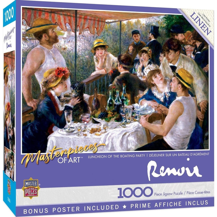 MasterPieces 1000 Piece Jigsaw Puzzle Luncheon of the Boating Party Linen Material Image 1