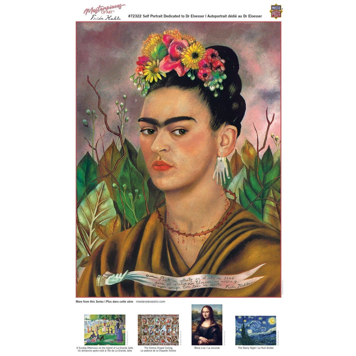 Frida Kahlo Self Portrait 1000 Piece Jigsaw Puzzle MasterPieces of Art Image 4