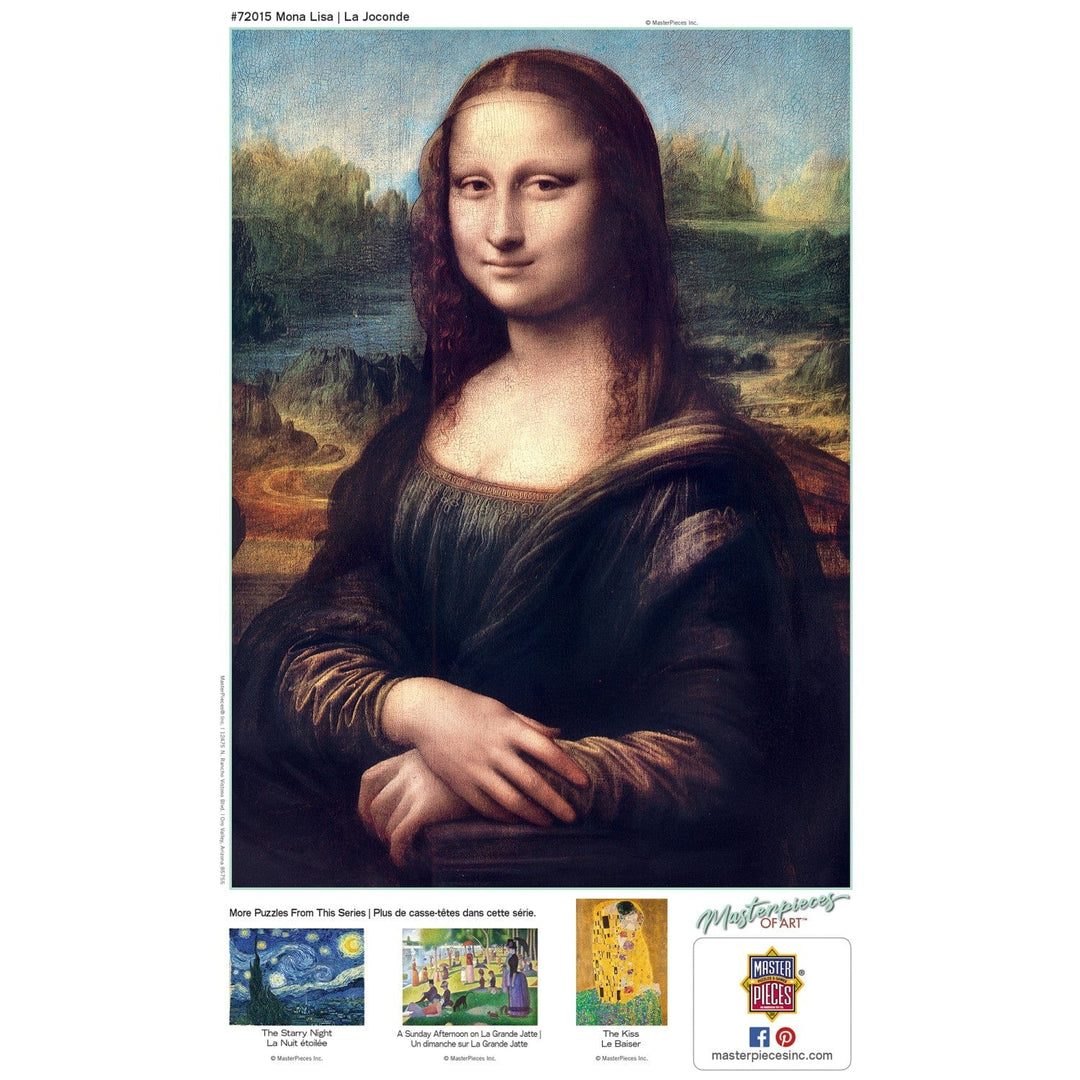 MasterPieces Mona Lisa 1000 Piece Jigsaw Puzzle 19.25x26.75 Linen Recycled Material Image 4