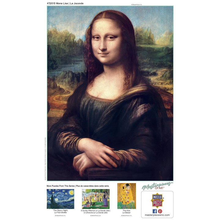 MasterPieces Mona Lisa 1000 Piece Jigsaw Puzzle 19.25x26.75 Linen Recycled Material Image 4