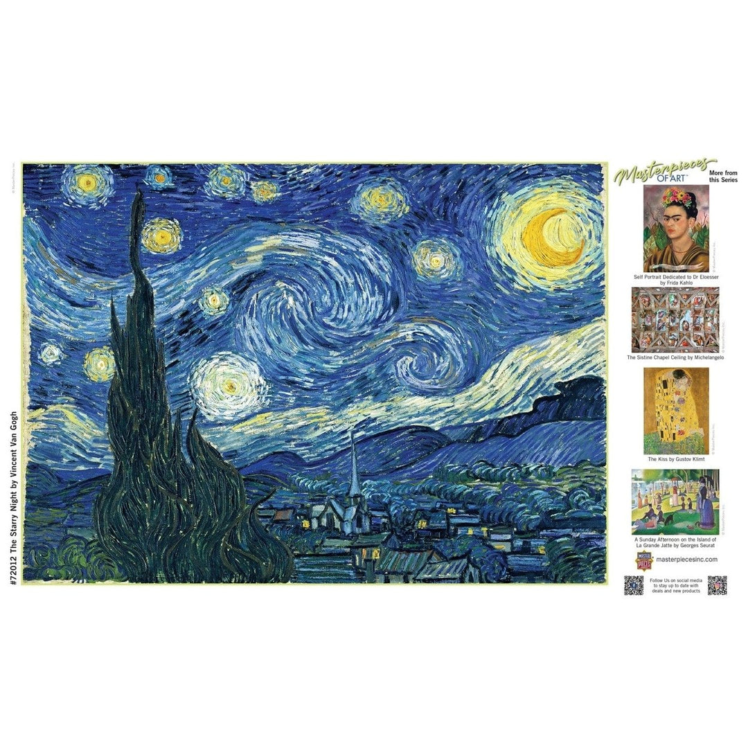 MasterPieces Starry Night 1000 Piece Jigsaw Puzzle 19.25x26.75 Linen Material Image 4